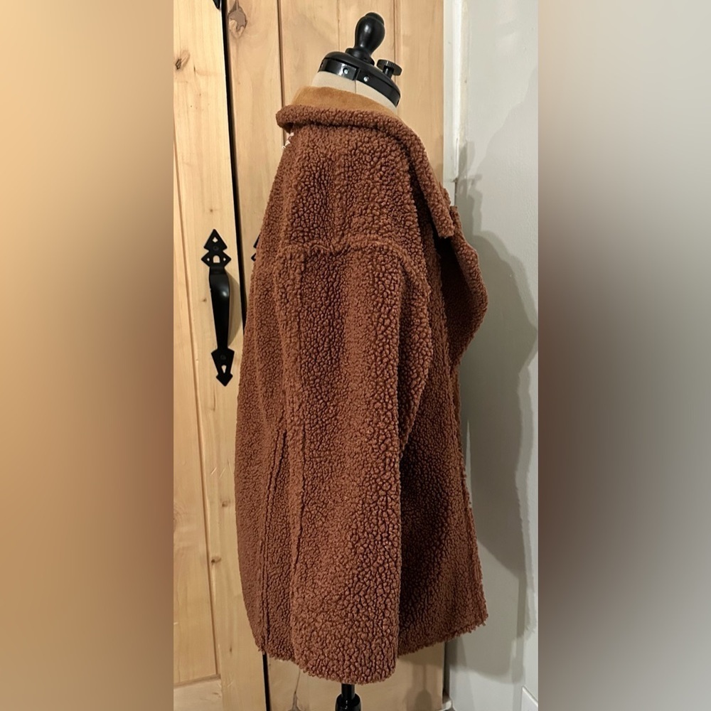 Free People Diogo Shearling Suede Sherpa Jacket Coat XS EUC - Picture 12 of 15